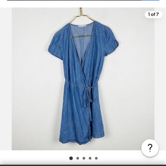 Madewell Denim Wrap Dress K6054 Blue Chambray Size Small Spring Lighweight R69 - Picture 1 of 1